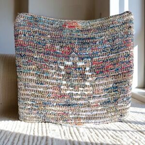 SURYA TWO JUTE BLEND BOHEMIAN ACCENT THROW PILLOW COVERS 18in x 18in